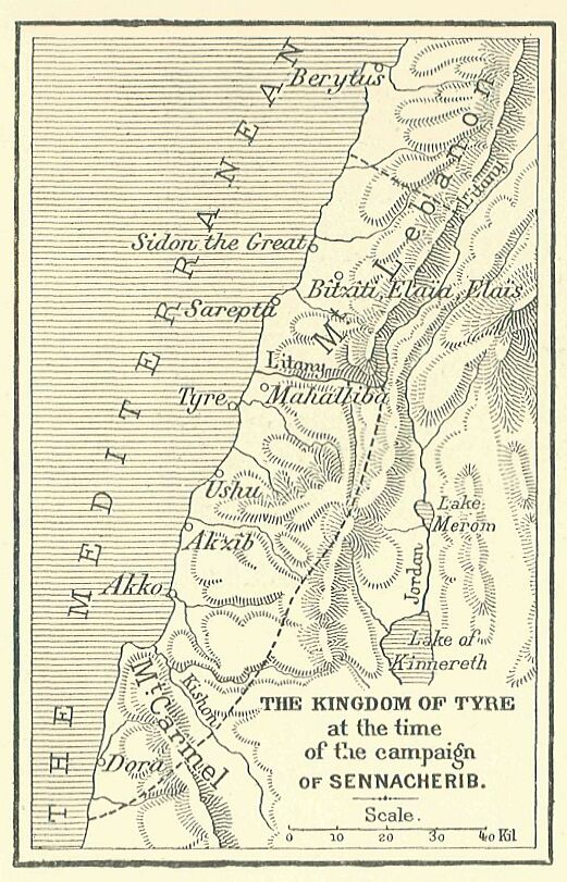 018.jpg Map of Kingdom Of Tyre, the Campaign Of
Sennacherib 
