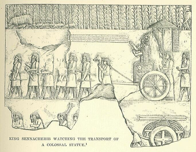 065.jpg King Sennacherib Watching the Transport of A
Colossal Statue 
