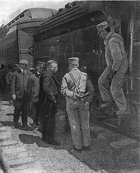 Roosevelt Talking to the Engineer of a Railroad Train